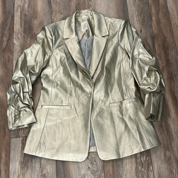 NWT CINQ A SEPT Metallic Snake Kylie Jacket - Picture 4 of 7